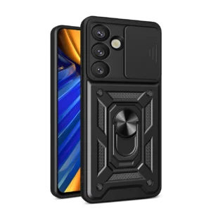 Hybrid Armor Camshield Armored Case with Stand and Camera Cover for Google Pixel 9A - Blackeng