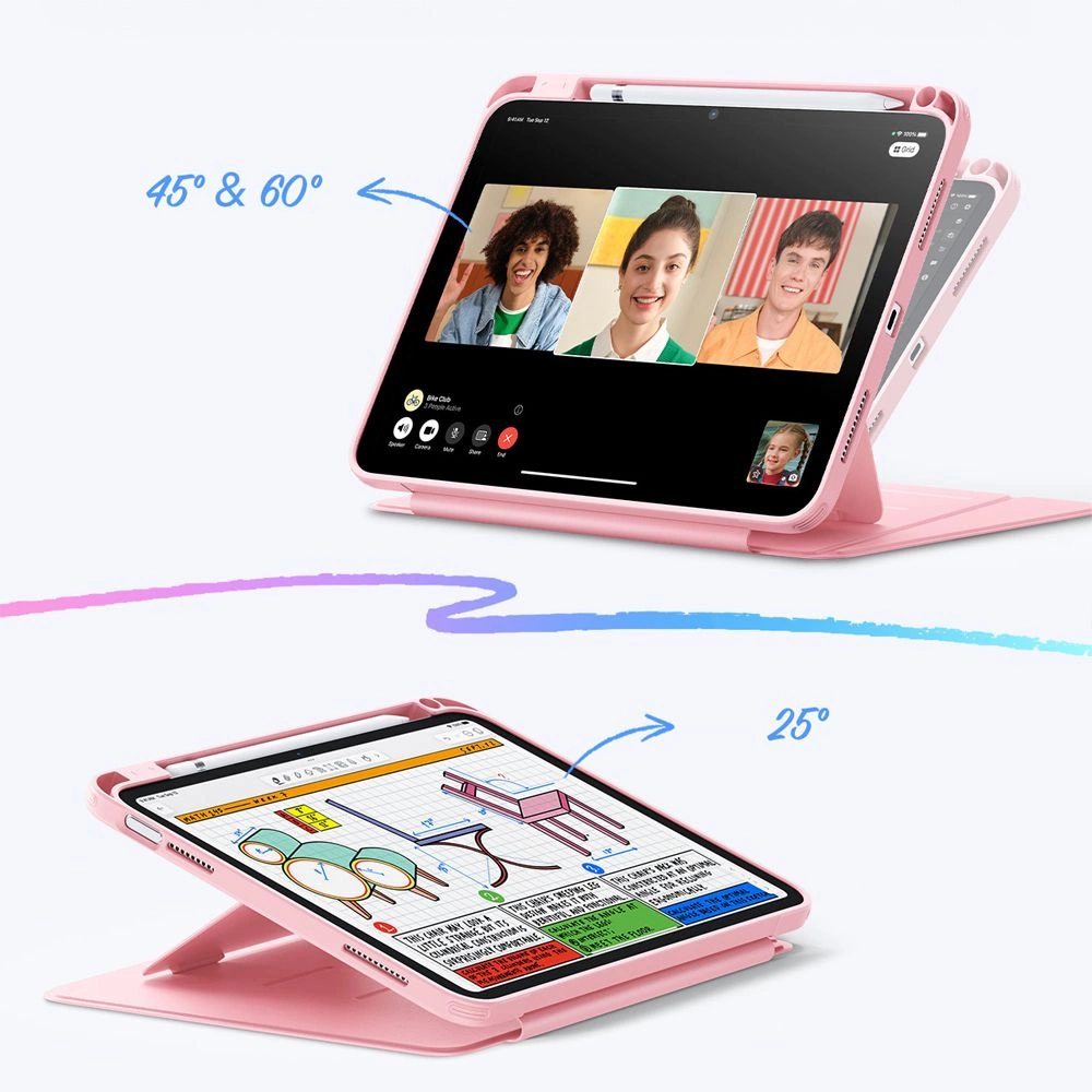 ESR Flip Hybrid Case for iPad 10.9" 2022 (10th gen.) / 11" 2025 (11th gen.) - Pinkeng