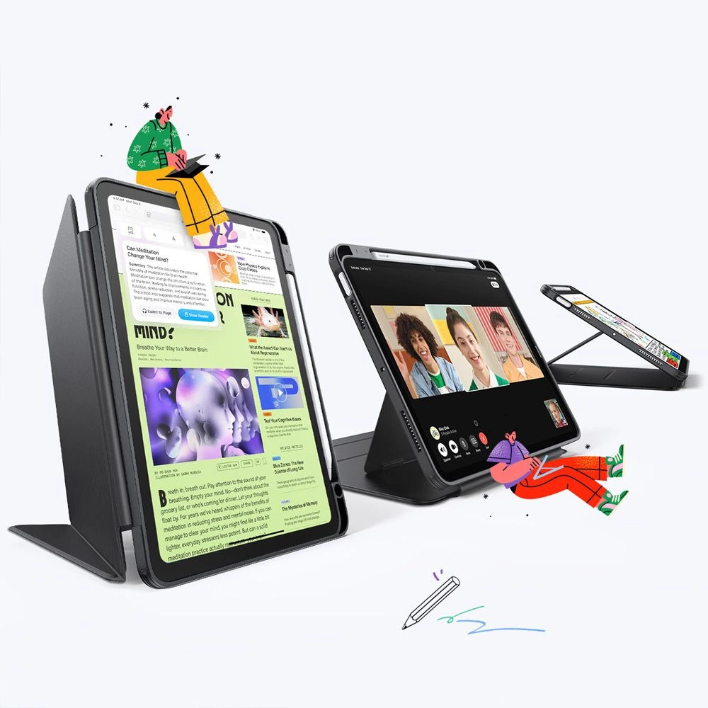 ESR Flip Hybrid Case for iPad 10.9" 2020-2022 (4th / 5th gen.) / 11" 2024-2025 (6th / 7th gen.) - Blackeng