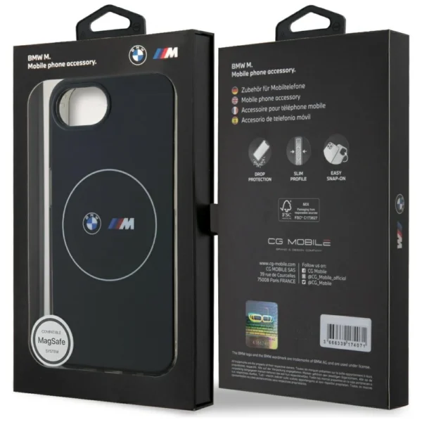 BMW IML Metal White Circle MagSafe iPhone 16e Case - Blackeng