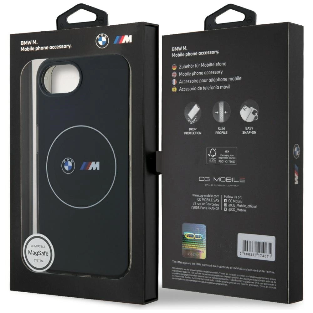BMW IML Metal White Circle MagSafe iPhone 16e Case - Blackeng