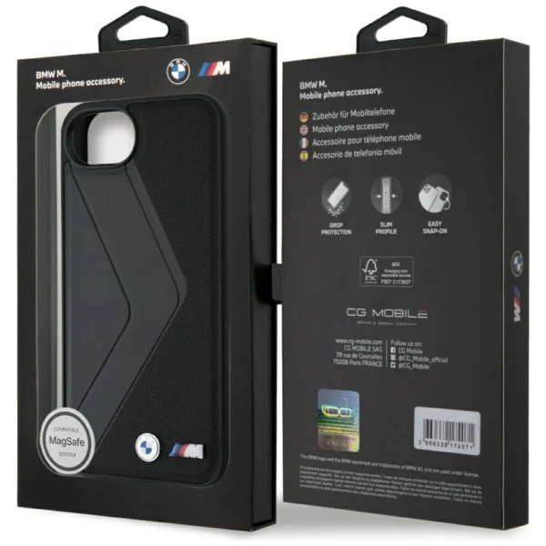 BMW Oversized Stripes MagSafe case for iPhone 16e - blackeng