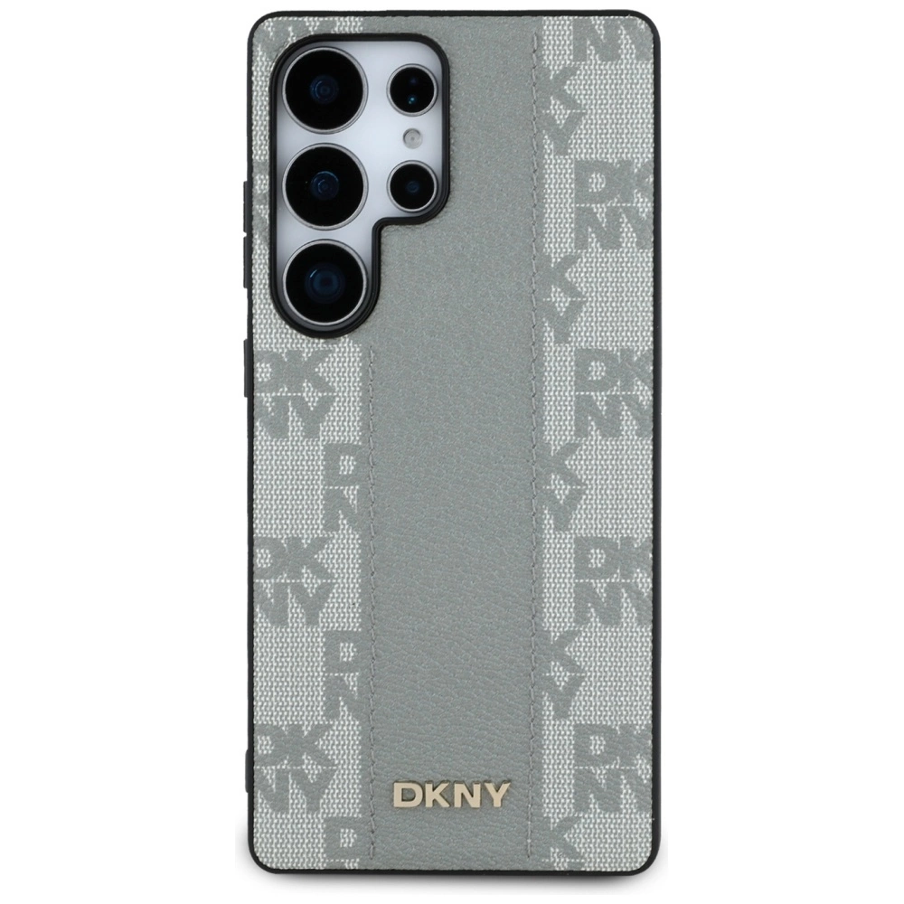 DKNY Leather Checkered Pattern MagSafe Case for Samsung Galaxy S25 Ultra - Grayeng