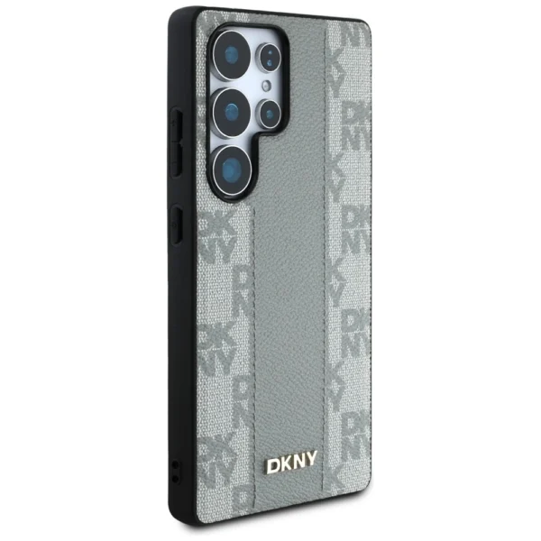 DKNY Leather Checkered Pattern MagSafe Case for Samsung Galaxy S25 Ultra - Grayeng