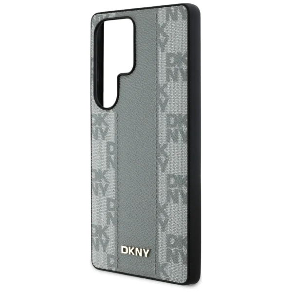 DKNY Leather Checkered Pattern MagSafe Case for Samsung Galaxy S25 Ultra - Grayeng