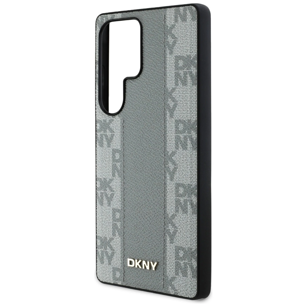 DKNY Leather Checkered Pattern MagSafe Case for Samsung Galaxy S25 Ultra - Grayeng