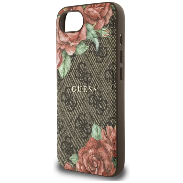 Guess 4G Flowers Print MagSafe case for iPhone 16e - browneng