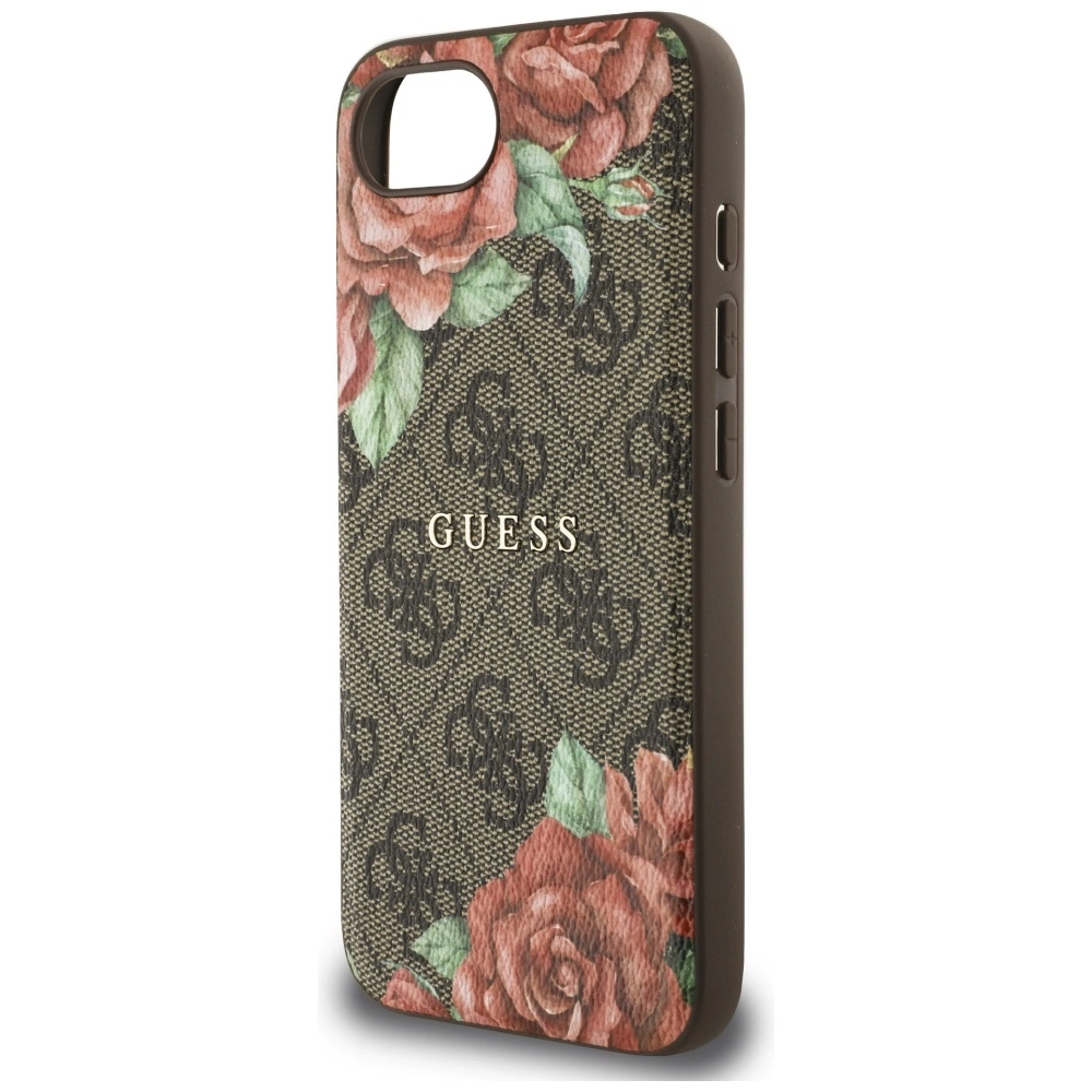 Guess 4G Flowers Print MagSafe case for iPhone 16e - browneng