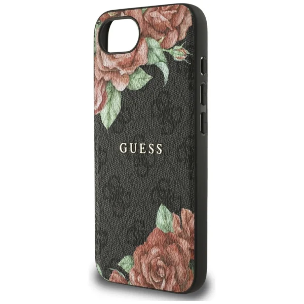 Guess 4G Flowers Print MagSafe case for iPhone 16e - blackeng