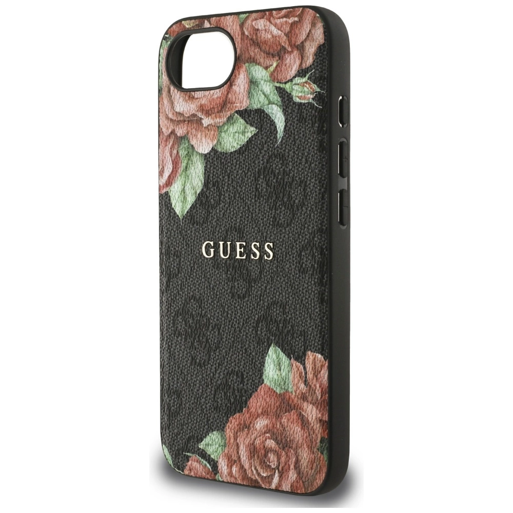 Guess 4G Flowers Print MagSafe case for iPhone 16e - blackeng
