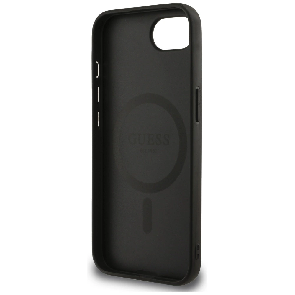 Guess 4G Flowers Print MagSafe case for iPhone 16e - blackeng