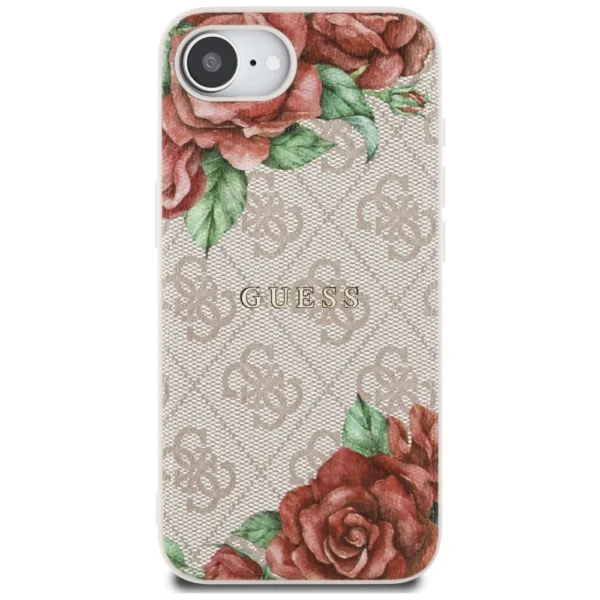 Guess 4G Flowers Print MagSafe iPhone 16e Case - Pinkeng