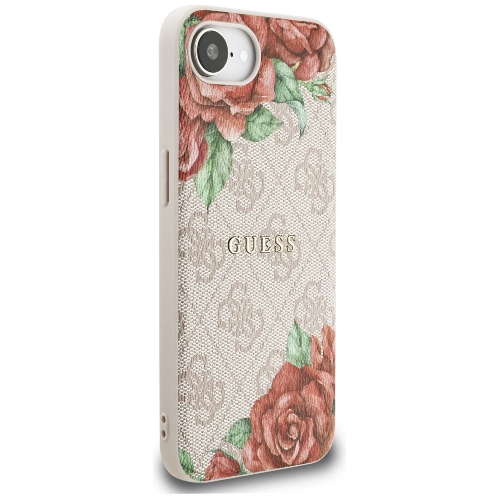 Guess 4G Flowers Print MagSafe iPhone 16e Case - Pinkeng