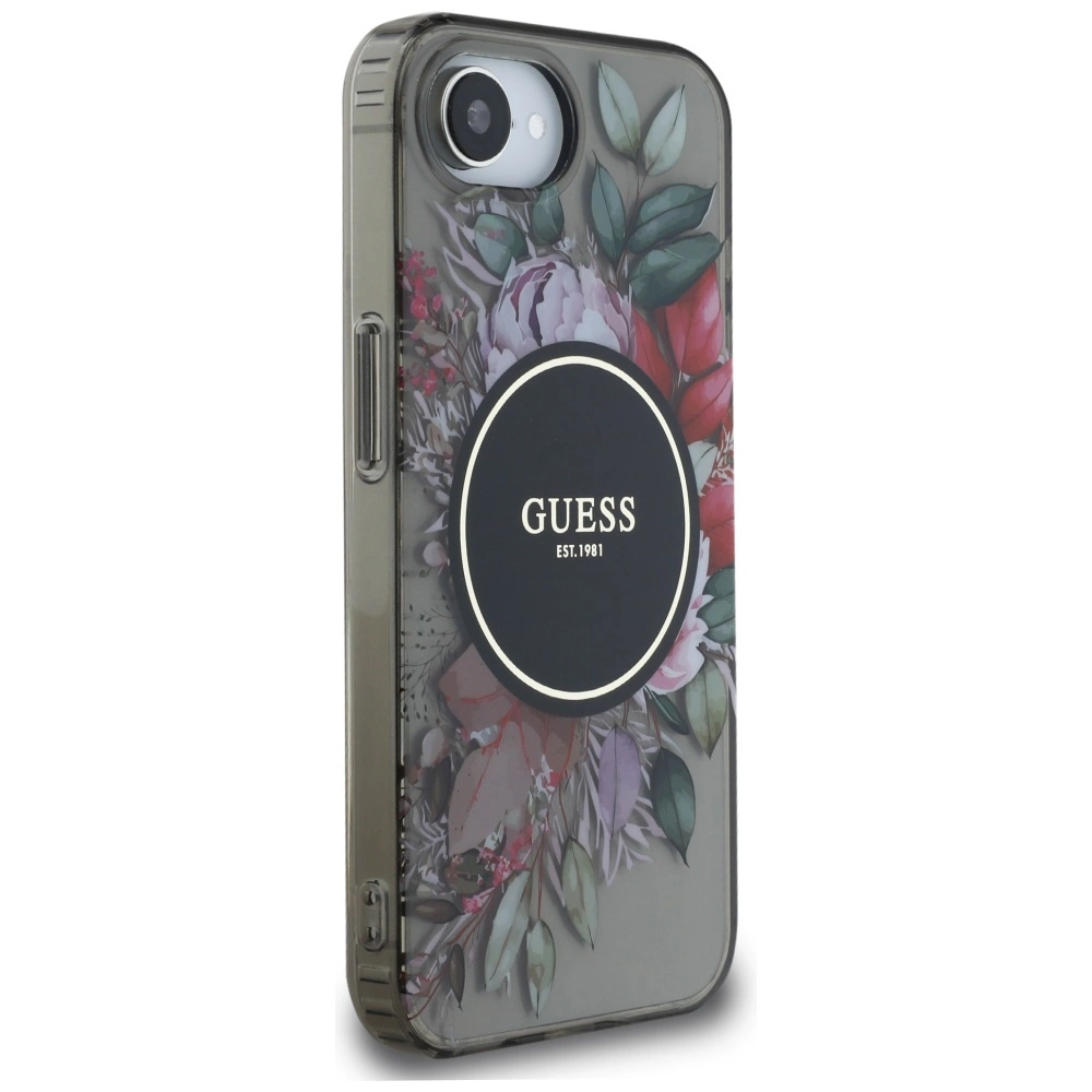 Guess IML Flowers MagSafe iPhone 16e Case - Blackeng