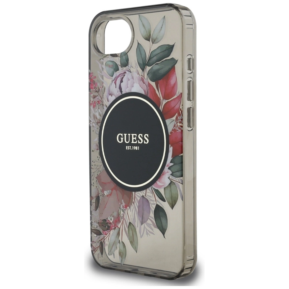 Guess IML Flowers MagSafe iPhone 16e Case - Blackeng