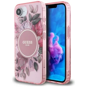Guess IML Flowers MagSafe iPhone 16e Case - Pinkeng