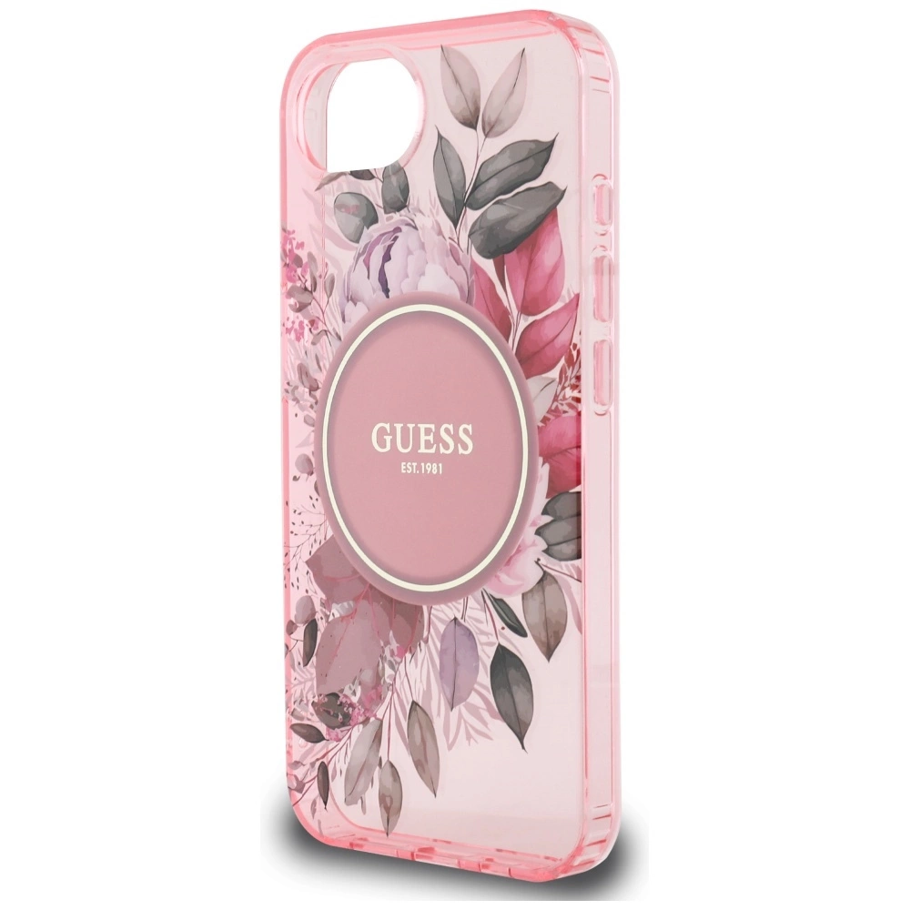 Guess IML Flowers MagSafe iPhone 16e Case - Pinkeng