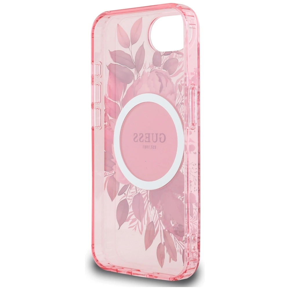 Guess IML Flowers MagSafe iPhone 16e Case - Pinkeng
