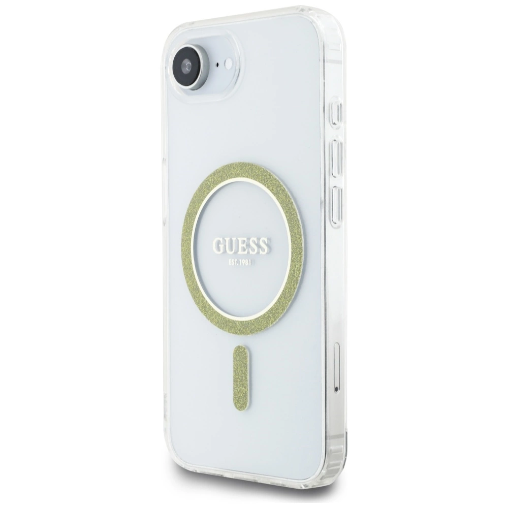 Guess IML Glitter Circle MagSafe iPhone 16e Case - Cleareng