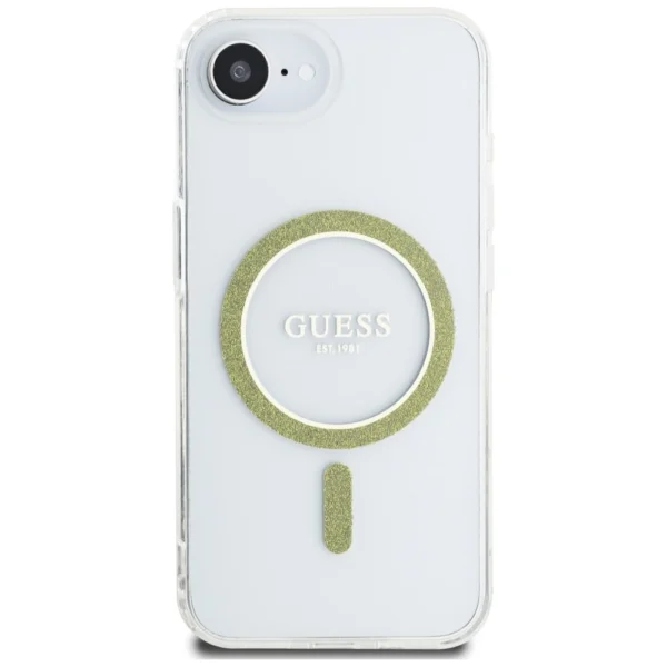 Guess IML Glitter Circle MagSafe iPhone 16e Case - Cleareng