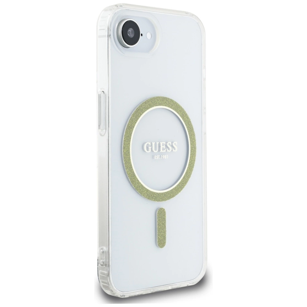Guess IML Glitter Circle MagSafe iPhone 16e Case - Cleareng