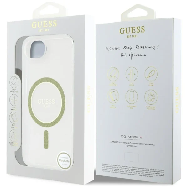 Guess IML Glitter Circle MagSafe iPhone 16e Case - Cleareng