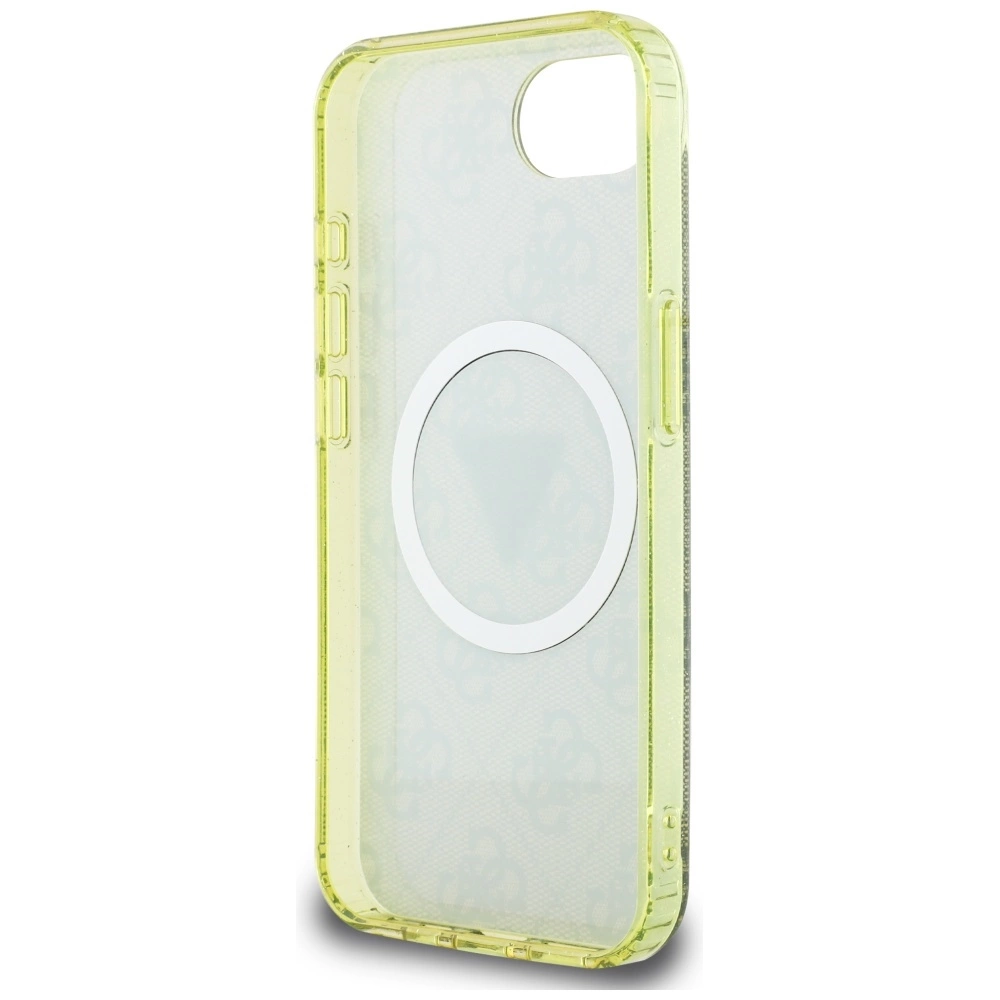 Guess IML Metal Glitter 4G Circle Triangle MagSafe case for iPhone 16e - browneng