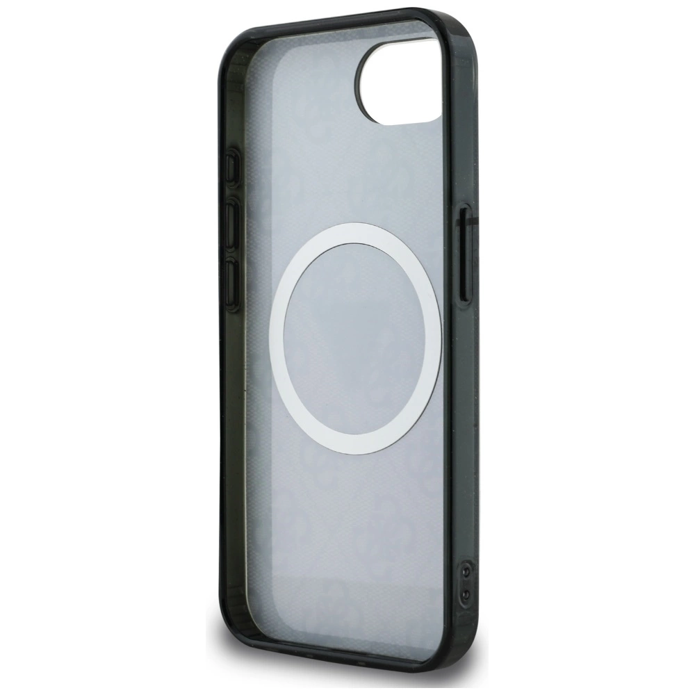 Guess IML Metal Glitter 4G Circle Triangle MagSafe Case for iPhone 16e - Blackeng