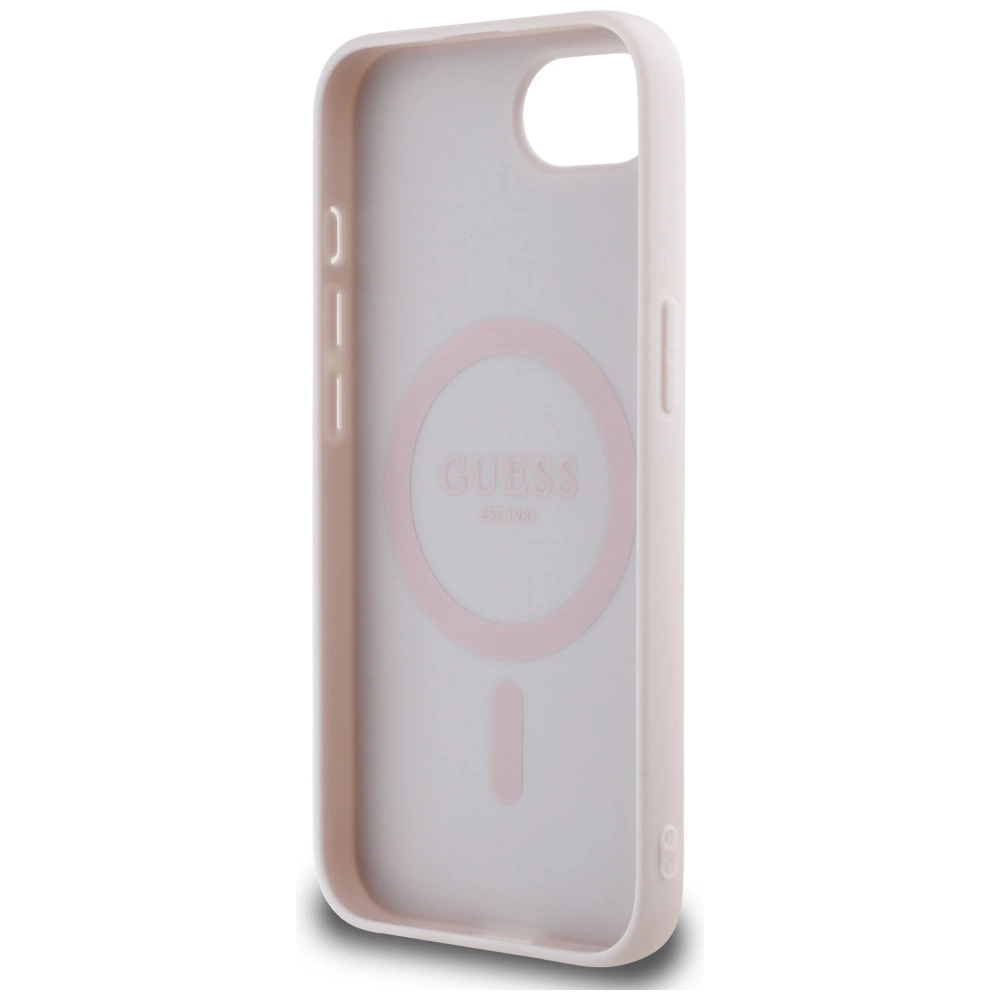Guess Peony Script Logo MagSafe iPhone 16e Case - Browneng