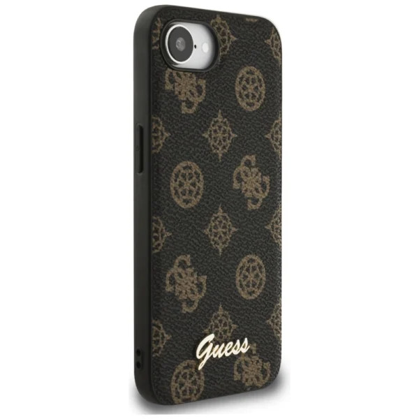 Guess Peony Script Logo MagSafe iPhone 16e Case Blackeng