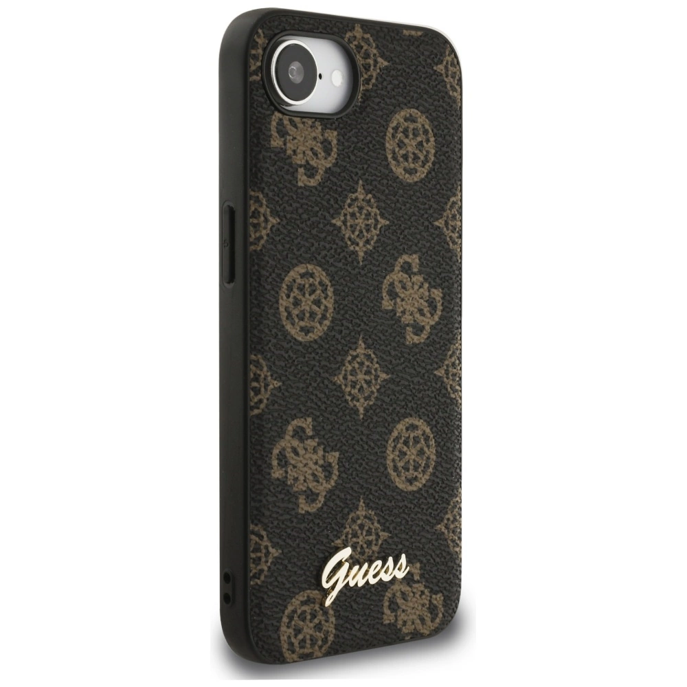 Guess Peony Script Logo MagSafe iPhone 16e Case Blackeng