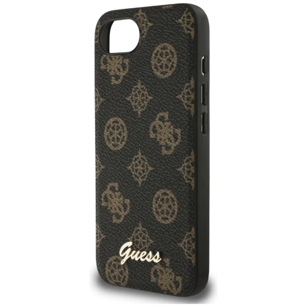 Guess Peony Script Logo MagSafe iPhone 16e Case Blackeng