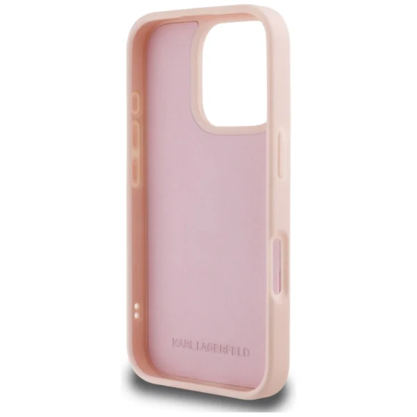 Karl Lagerfeld 3D Rubber Monogram & Choupette iPhone 16 Pro Max Case - Pinkeng