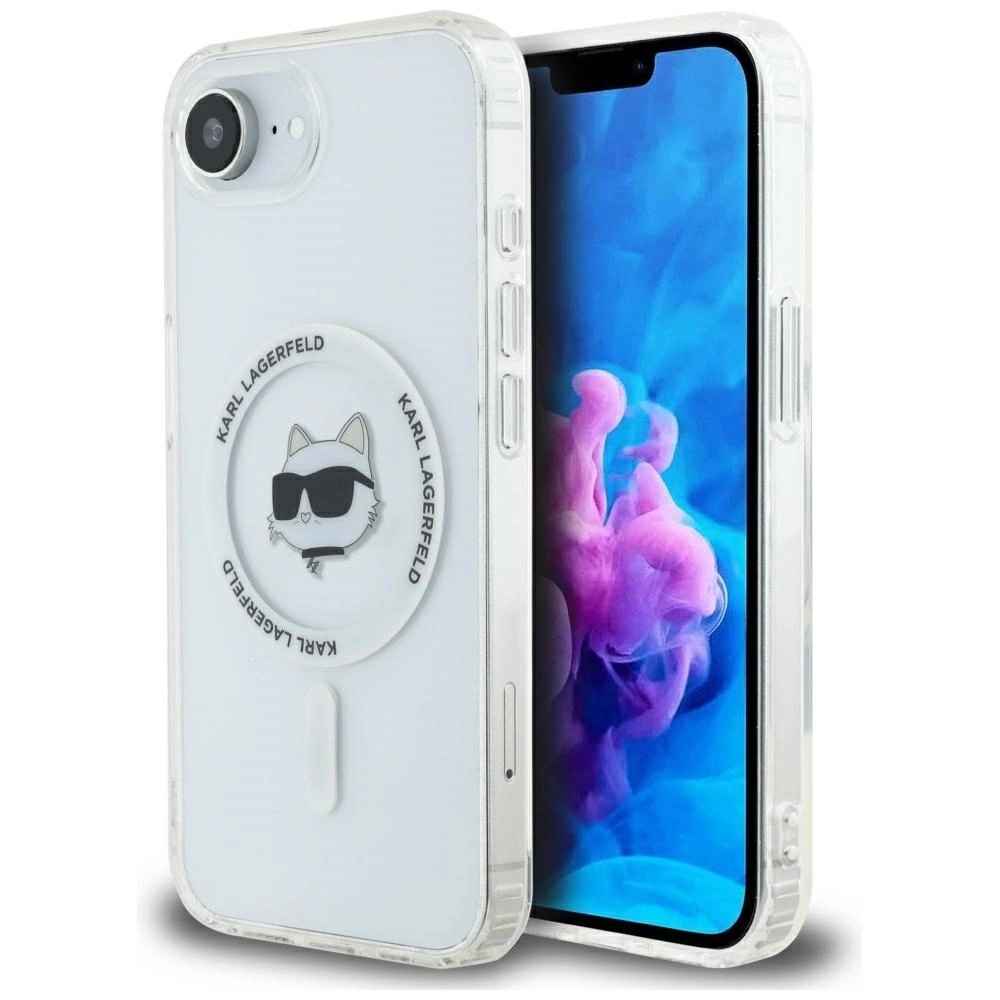 Karl Lagerfeld IML Metal Choupette Head MagSafe iPhone 16e Case - Whiteeng