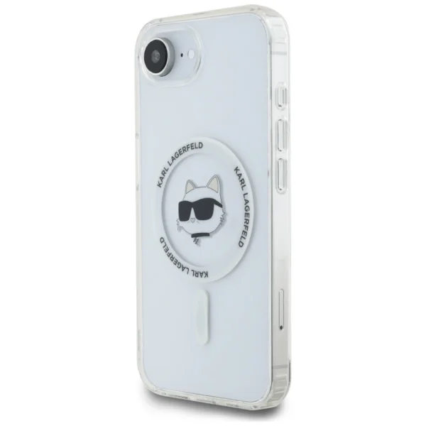 Karl Lagerfeld IML Metal Choupette Head MagSafe iPhone 16e Case - Whiteeng