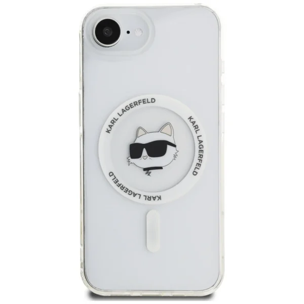 Karl Lagerfeld IML Metal Choupette Head MagSafe iPhone 16e Case - Whiteeng