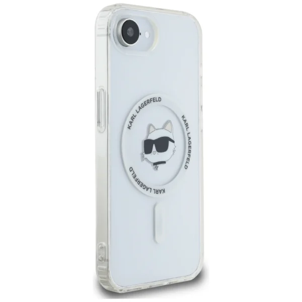 Karl Lagerfeld IML Metal Choupette Head MagSafe iPhone 16e Case - Whiteeng