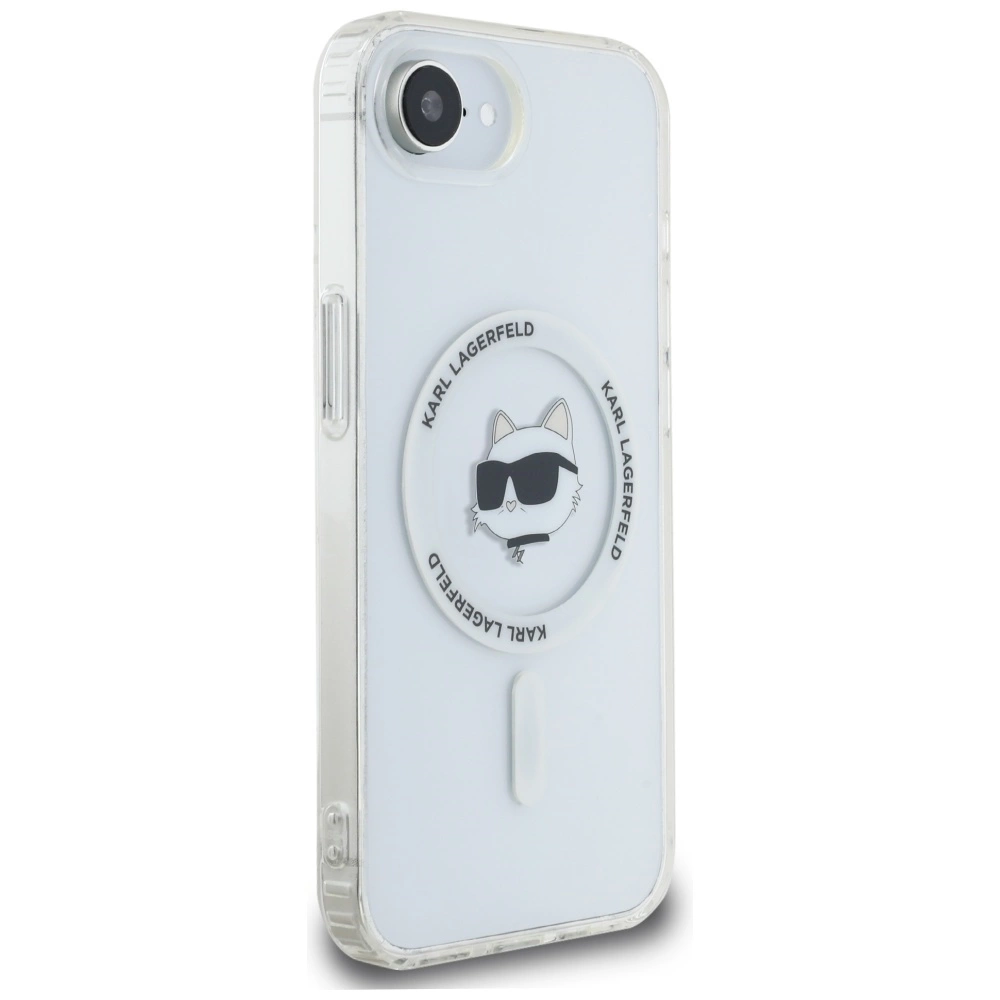 Karl Lagerfeld IML Metal Choupette Head MagSafe iPhone 16e Case - Whiteeng