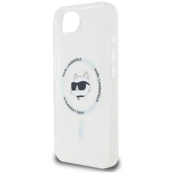 Karl Lagerfeld IML Metal Choupette Head MagSafe iPhone 16e Case - Whiteeng