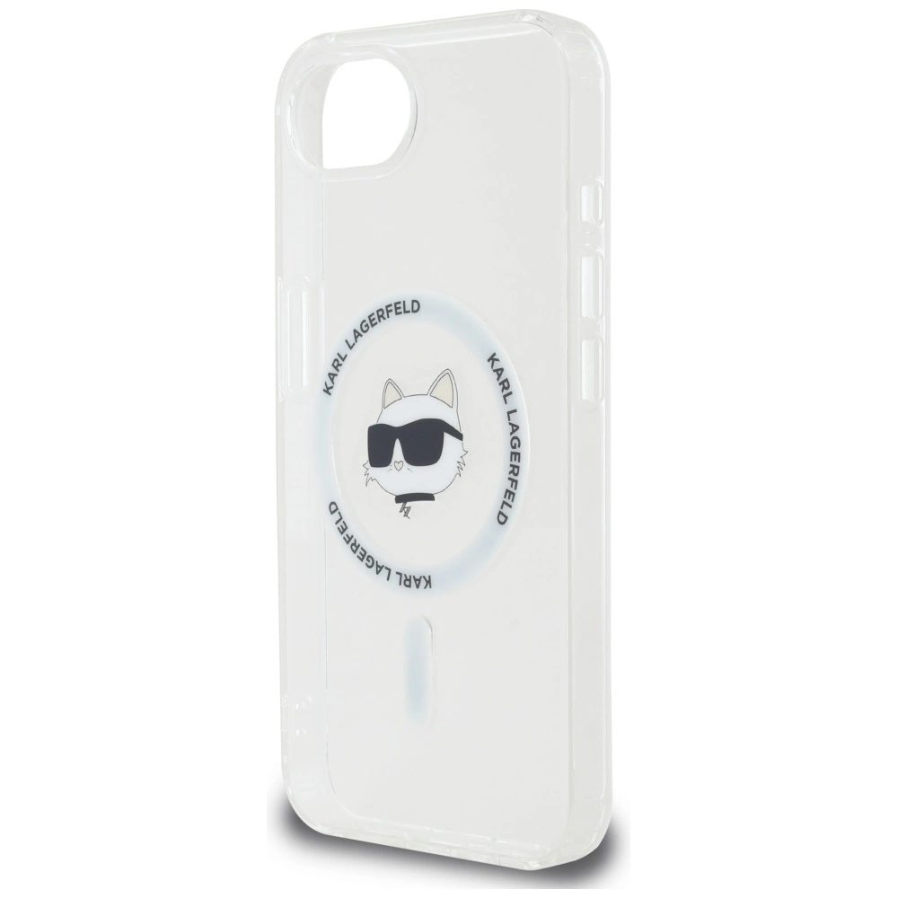Karl Lagerfeld IML Metal Choupette Head MagSafe iPhone 16e Case - Whiteeng