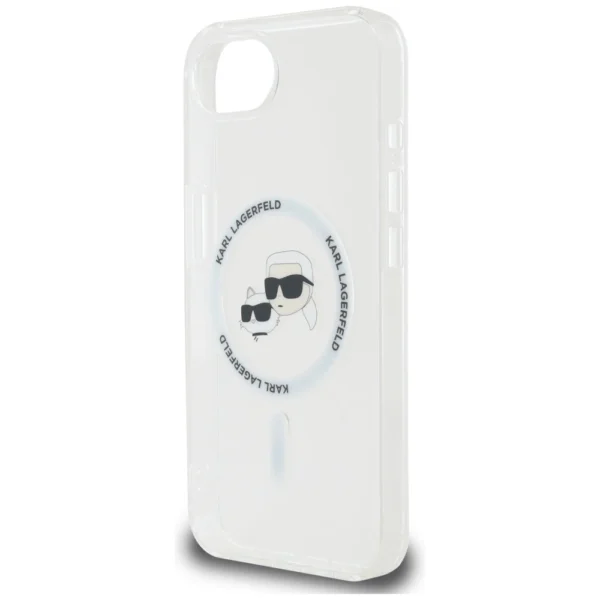 Karl Lagerfeld IML Metal Karl & Choupette Heads MagSafe iPhone 16e Case - Whiteeng