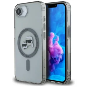 Karl Lagerfeld IML Metal Karl & Choupette Heads MagSafe iPhone 16e Case - Blackeng
