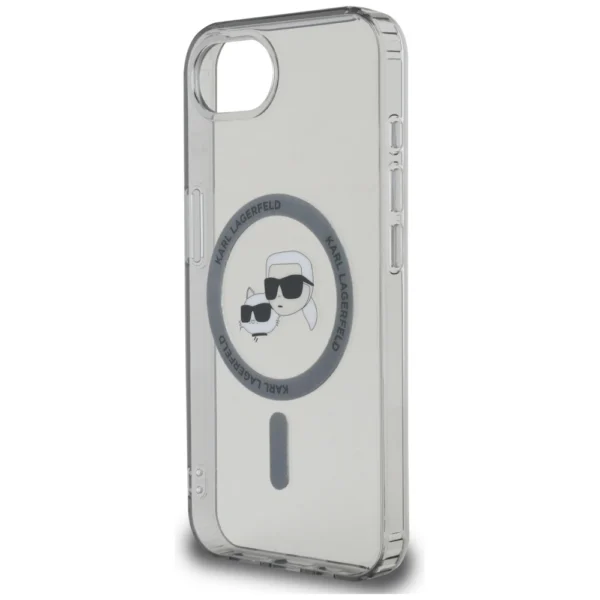 Karl Lagerfeld IML Metal Karl & Choupette Heads MagSafe iPhone 16e Case - Blackeng