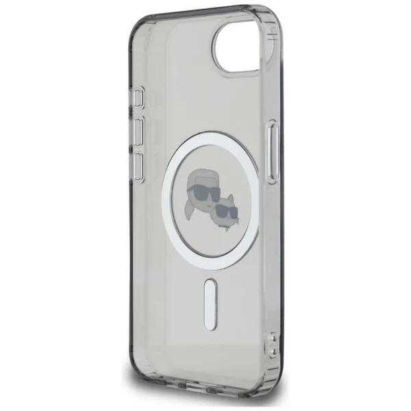 Karl Lagerfeld IML Metal Karl & Choupette Heads MagSafe iPhone 16e Case - Blackeng