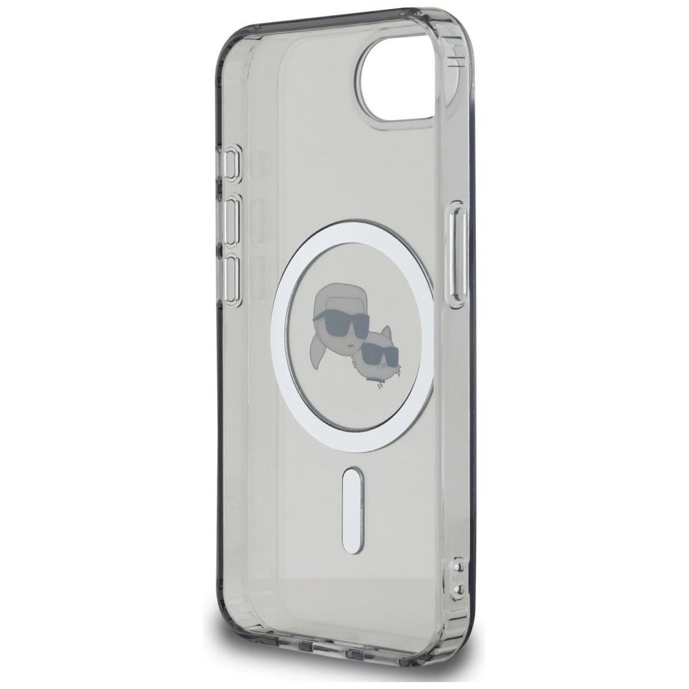 Karl Lagerfeld IML Metal Karl & Choupette Heads MagSafe iPhone 16e Case - Blackeng