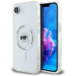 Karl Lagerfeld IML Metal Karl Head MagSafe Case for iPhone 16e Whiteeng