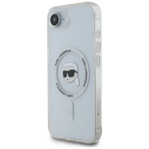 Karl Lagerfeld IML Metal Karl Head MagSafe Case for iPhone 16e Whiteeng