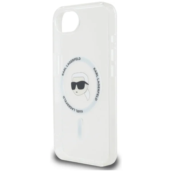 Karl Lagerfeld IML Metal Karl Head MagSafe Case for iPhone 16e Whiteeng