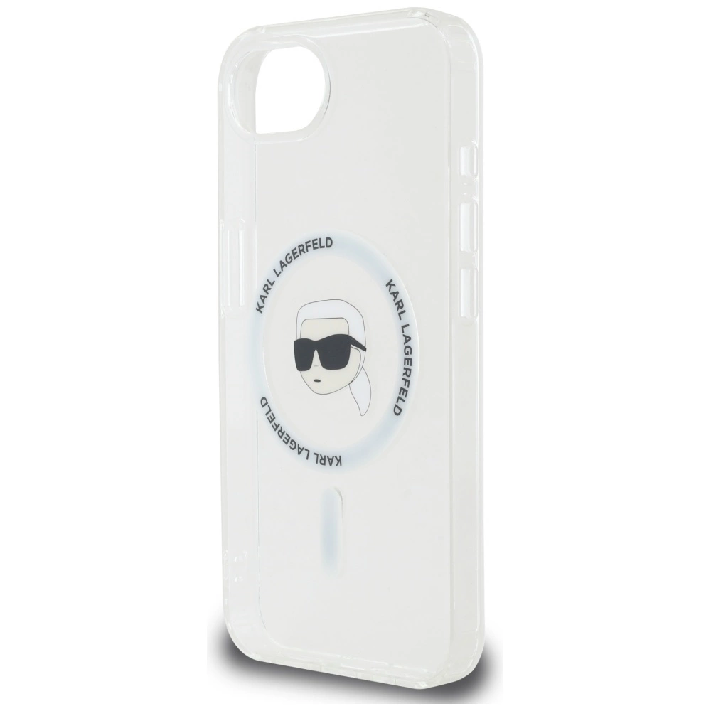 Karl Lagerfeld IML Metal Karl Head MagSafe Case for iPhone 16e Whiteeng