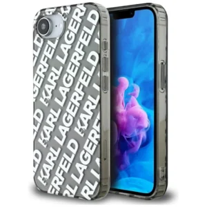 Karl Lagerfeld IML Repeat Logo case for iPhone 16e - silvereng